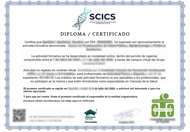 Diploma Comisión de Formación Continuada del Sistema Nacional de Salud (CFC-SNS)